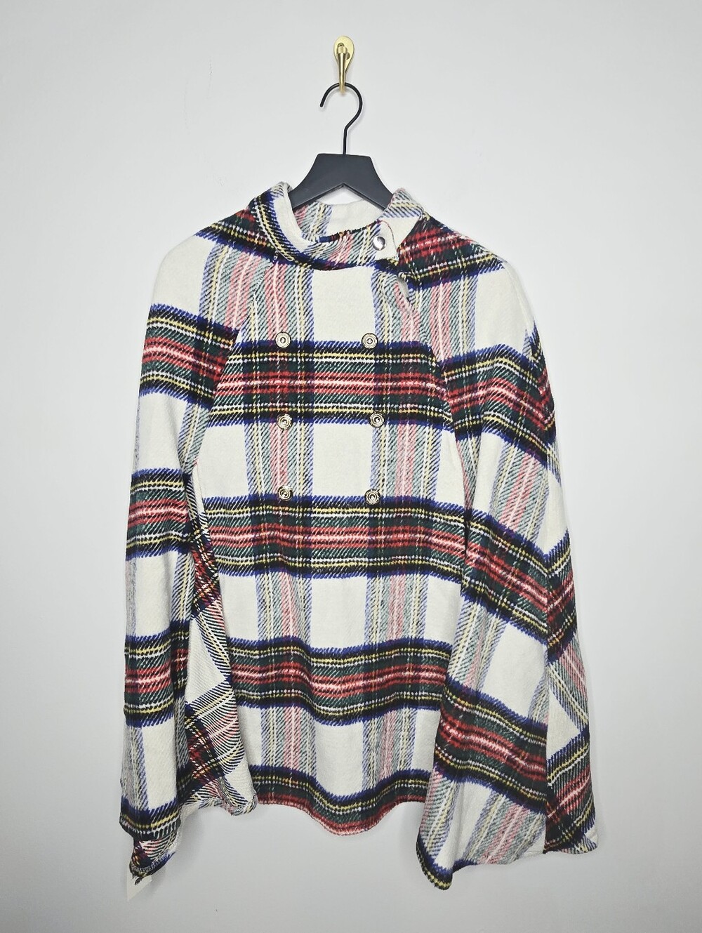 Hadley Wren Plaid Cape One Size NWT